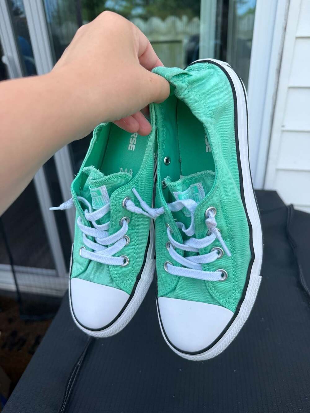 Converse Chuck Taylor All Star Shoreline Womens Slip-On Sneakers Green Glow 5566 - Picture 2 of 8